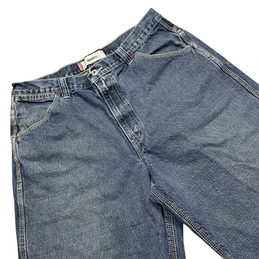 Vintage Levi's Shorts‎ Mens 36x11 Denim Worker Y2K Blue Baggy Grunge Skater